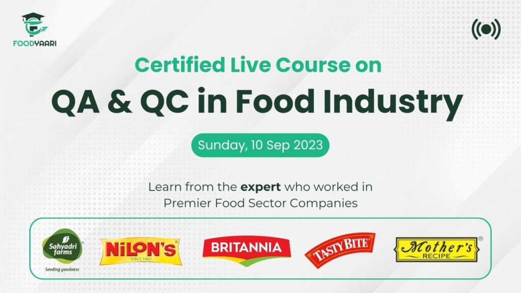 Certified Course on QA/QC in Food Industry