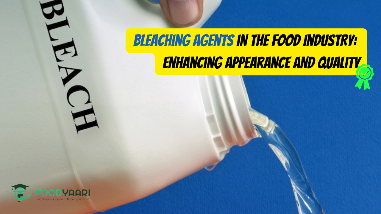 A hand pouring bleach from a container, symbolizing the use of bleaching agents in the food industry.